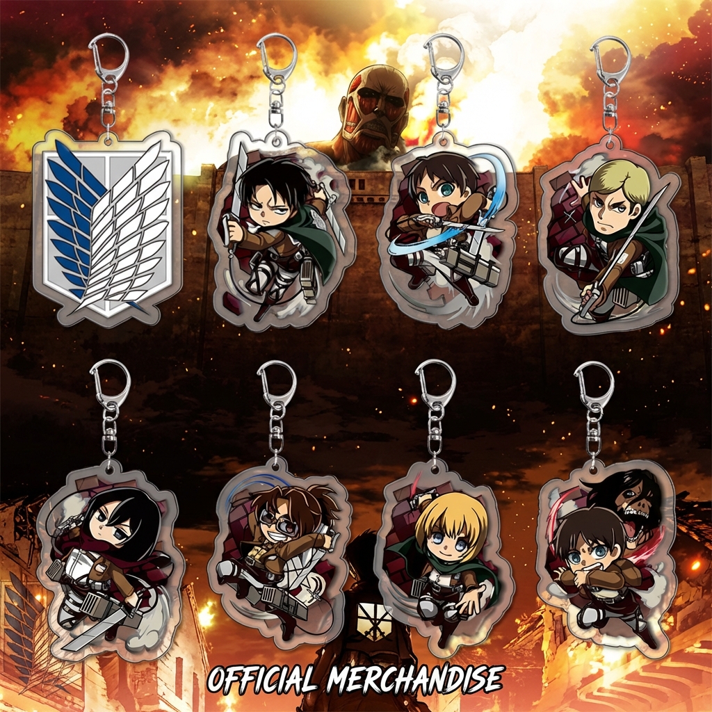 Anime Merchandise Keychains - Attack on Titan Keychain Acrylic Keychain