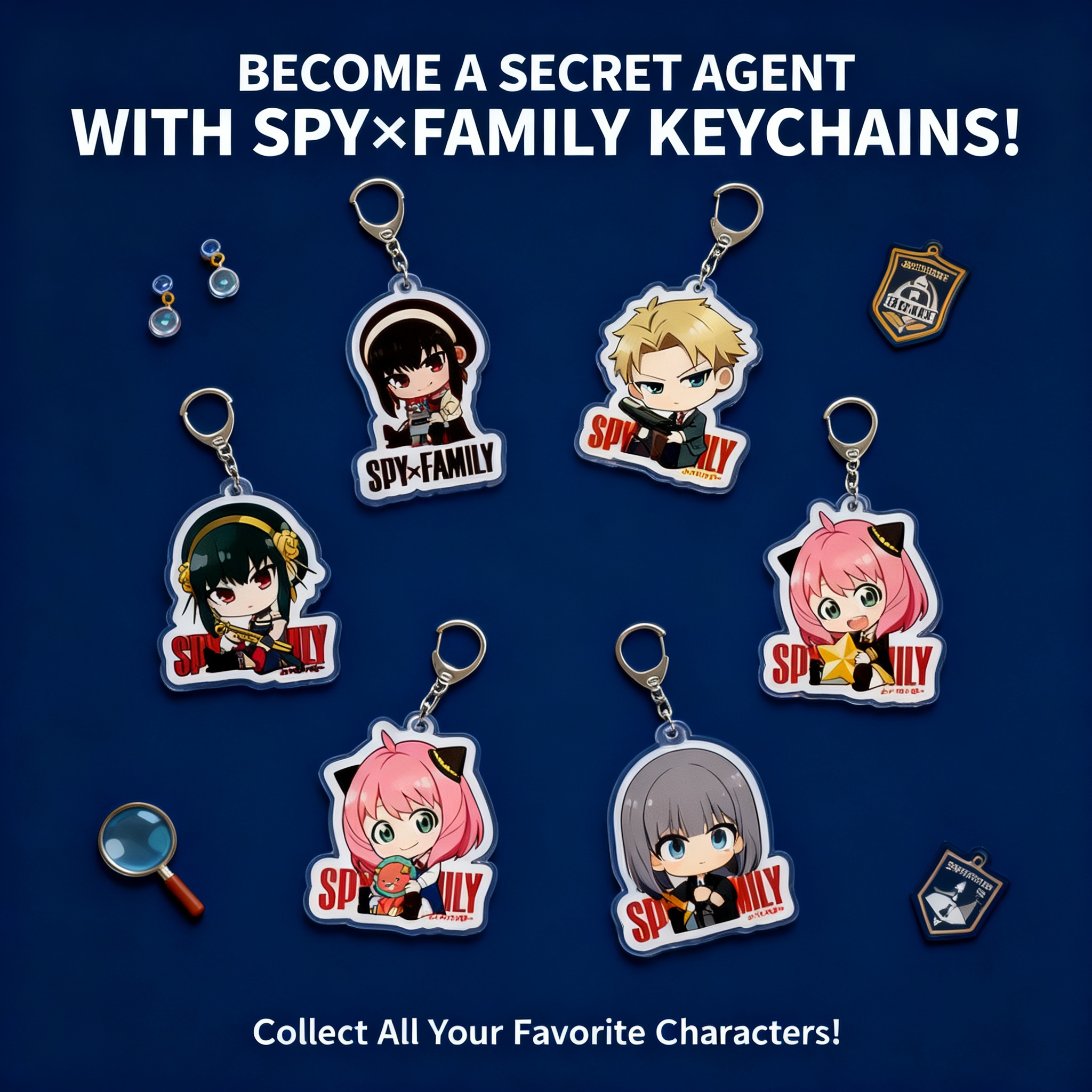 Anime Merchandise Keychains - Spy x Family Acrylic Keychain Anime