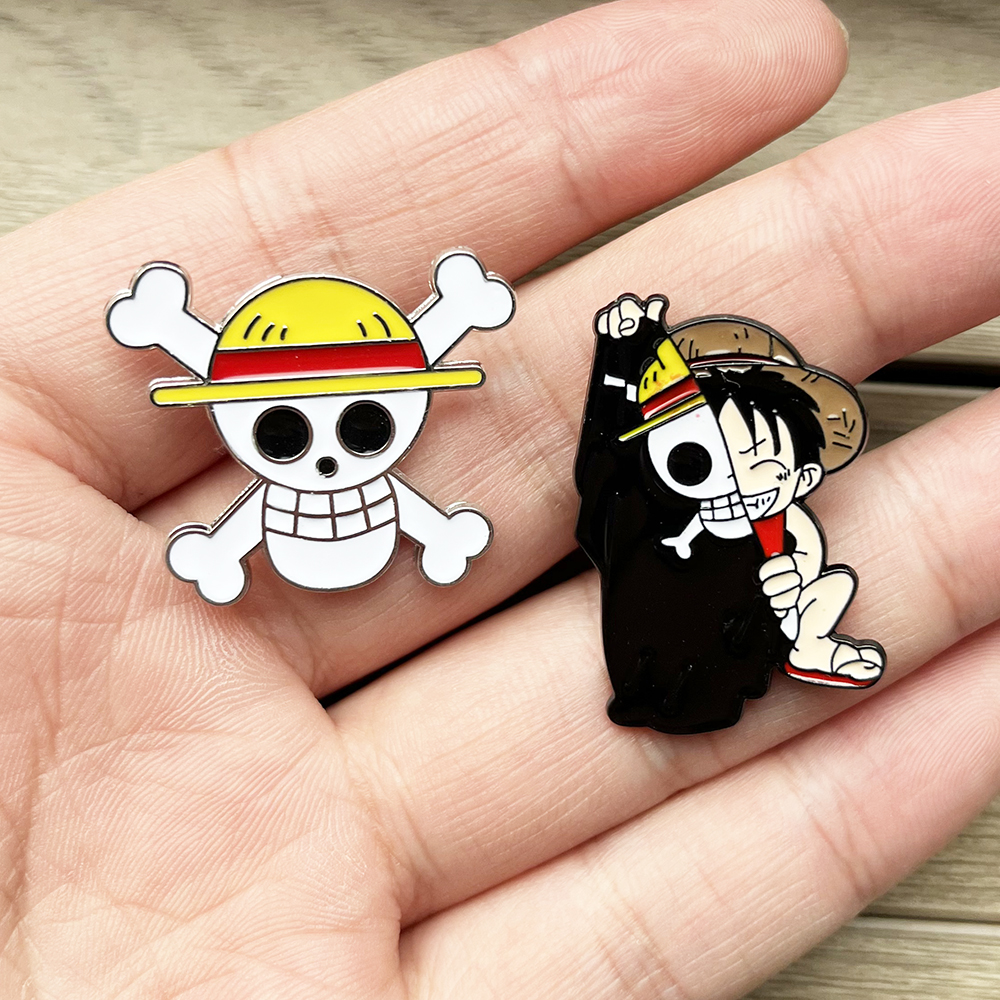 Enamel Pin Set - 2026 New 2pcs Cute Luffy Anime