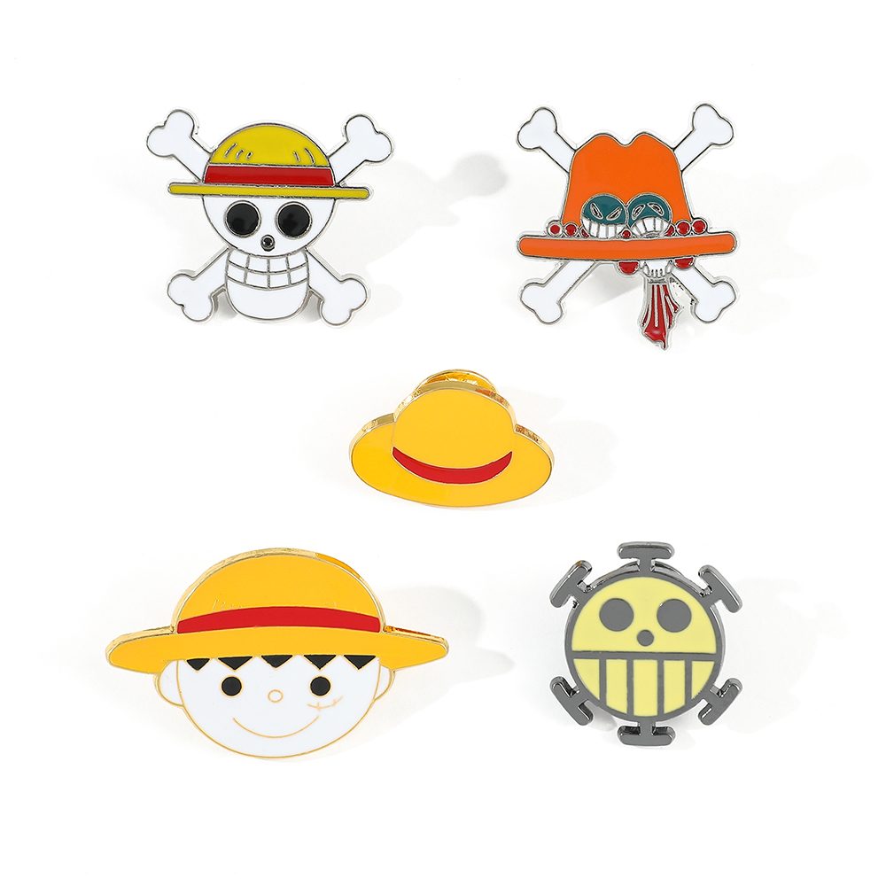 Enamel Pin Set - 5 Pcs Cartoon Monkey D. Luffy