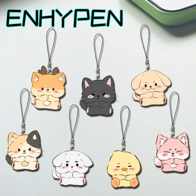 Anime Merchandise Keychains - 7PCS ENHYPENS Cartoon Anime Acrylic Keychain