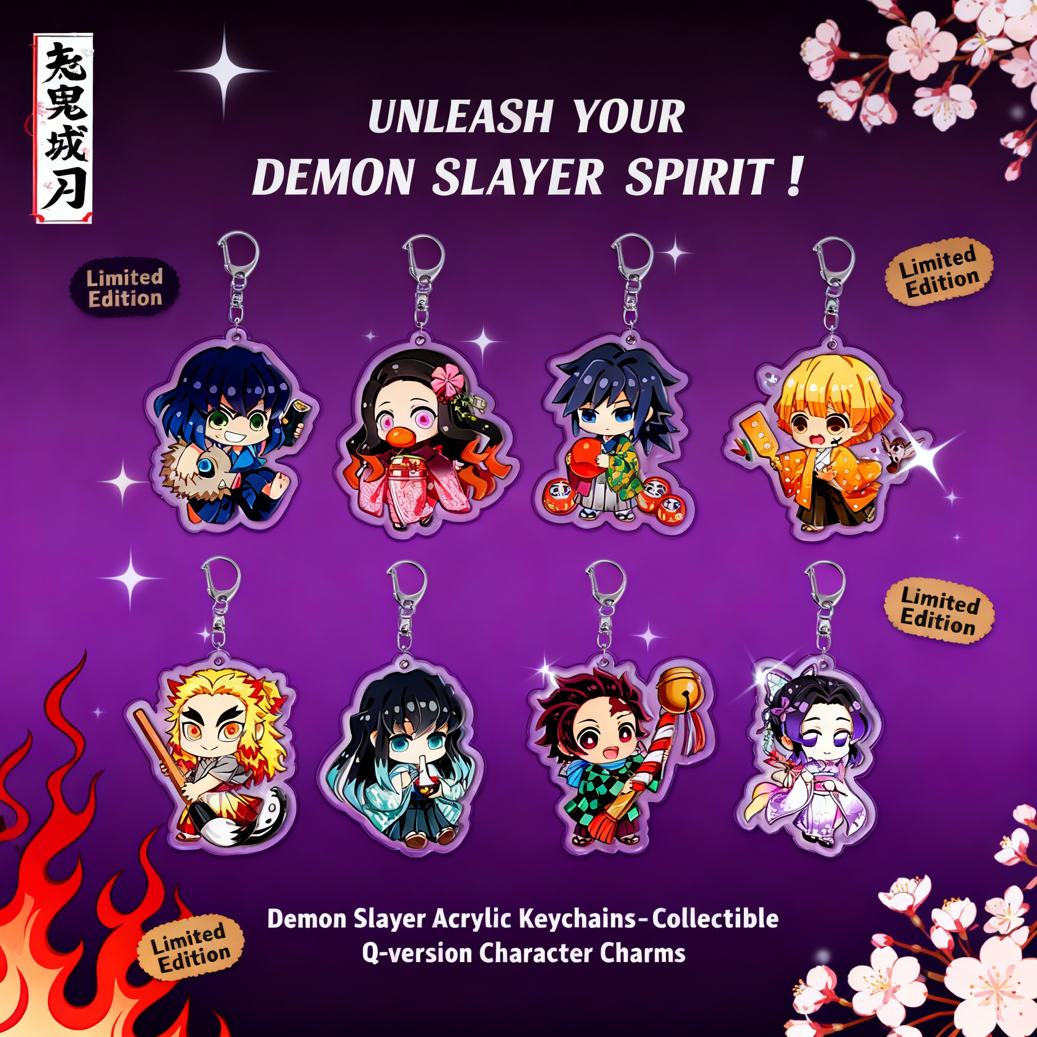 Anime Merchandise Keychains - Demon Slayer Kimetsu no Yaiba Kamado