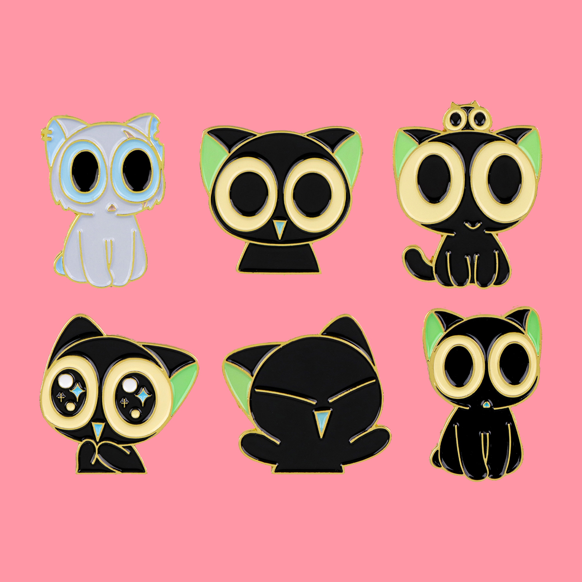 Cute Anime Black Cats Enamel P – Enamel Pin Set recenzja i cena