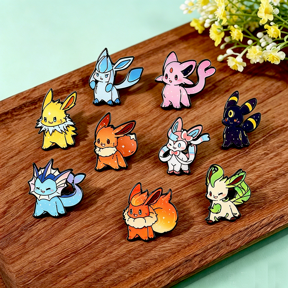 9Pcs Pokemon Eevee Flareon Ena – Enamel Pin Set recenzja i cena