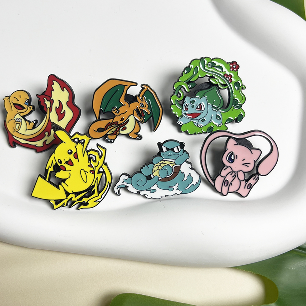 6pcs Anime Pins Set Pokemon En – Enamel Pin Set recenzja i cena