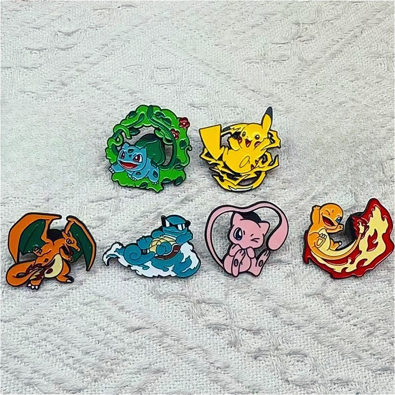 6pcs Anime Pins Set Pokemon En – Enamel Pin Set recenzja i cena